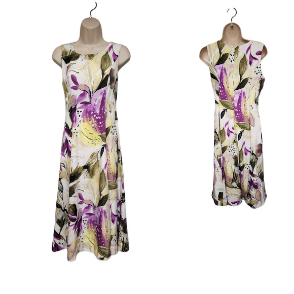 Alfani Sleeveless Floral-Print Fit And Flare Midi Dress Size 6 - Picture 3 of 12